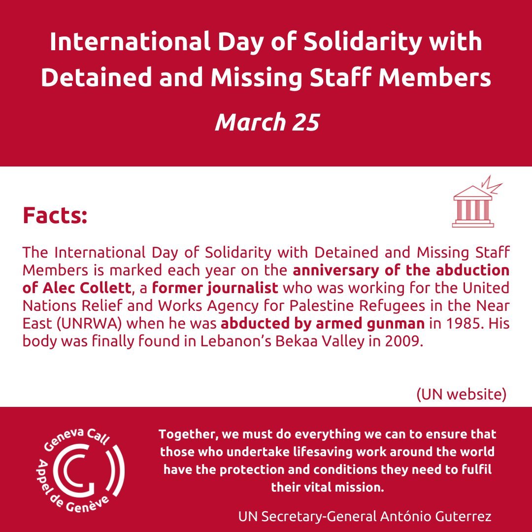 25th March 2024 International Day of Solidarity with Detained and Missing Staff Members HD Photos